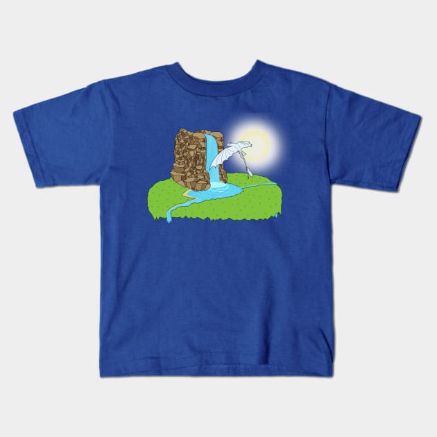 Light Fury at Waterfall 2 Kids T-Shirt by Lyondor